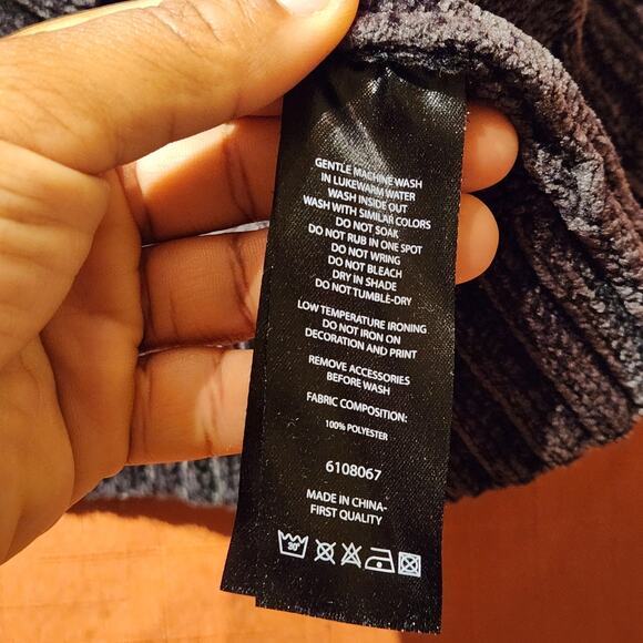 Women's Sz Small Dark Grey Chenille Pullover Oversized Sweater Cozycore Fuzzy - Picture 4 of 8